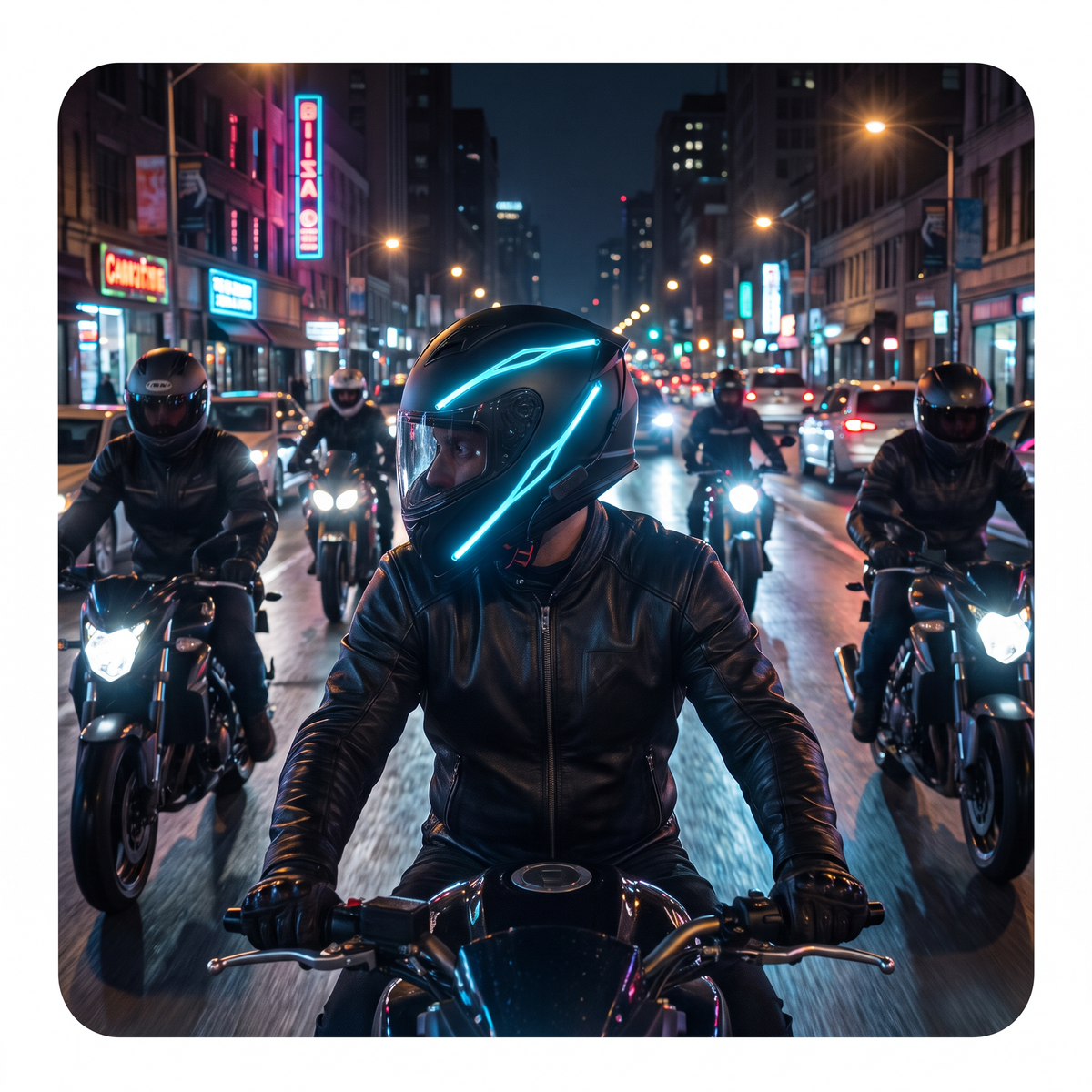 Futuristic Led Helmet Lights